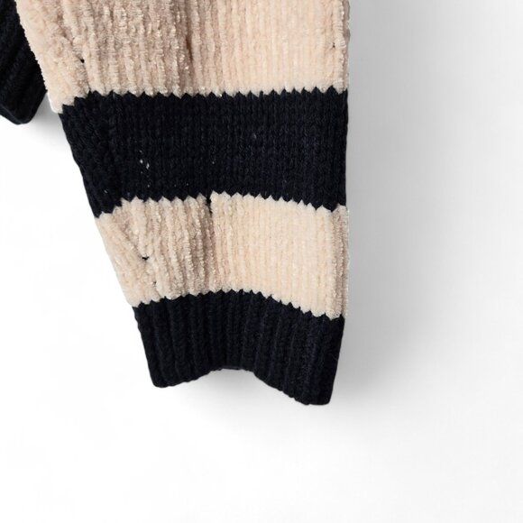 Aqua Distressed Stripe Sweater Women's Soft Oversized Grunge Nautical Cobain XS - Picture 4 of 5